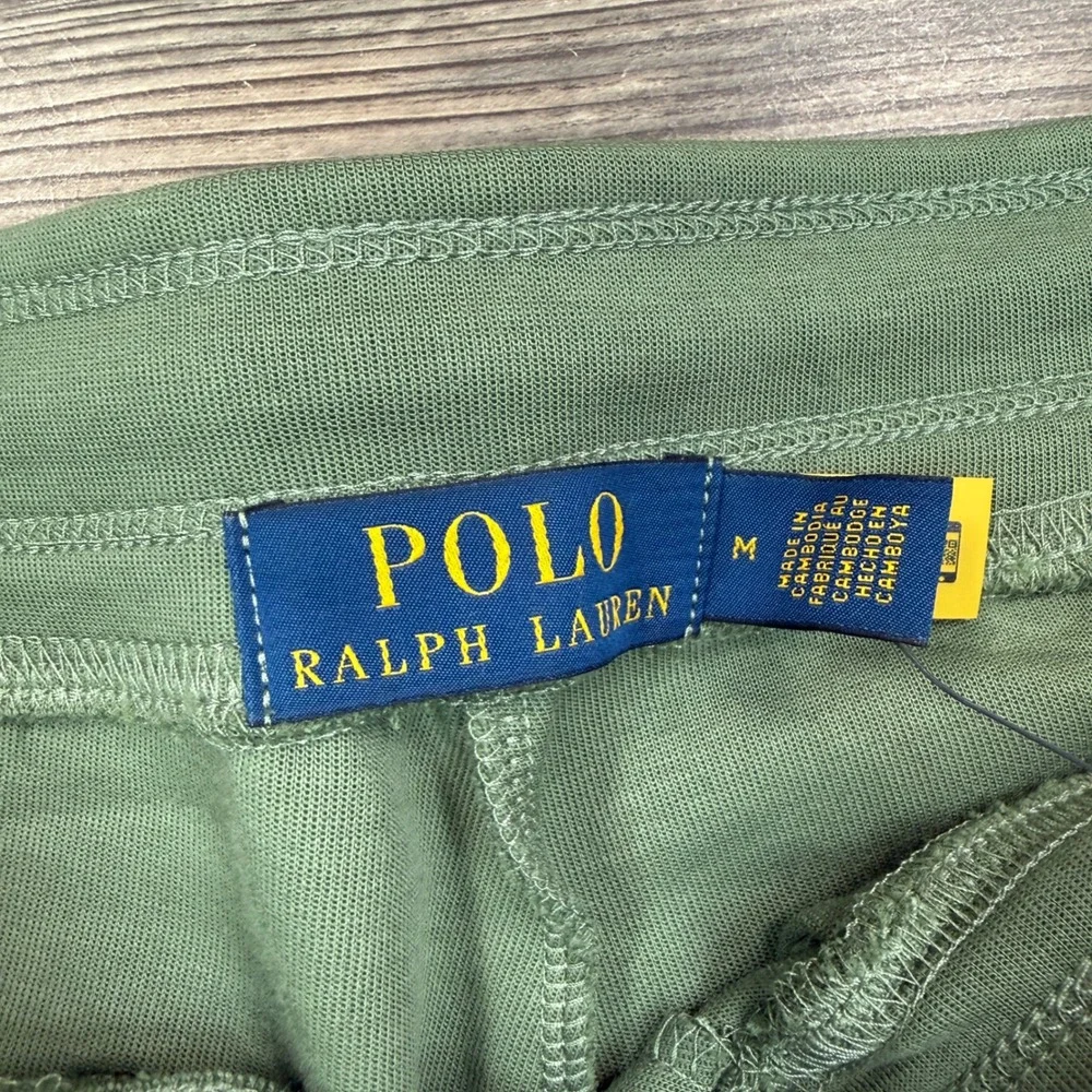 Polo Ralph Lauren Men Size Medium Shorts Green Double Knit Zip Pocket NWT